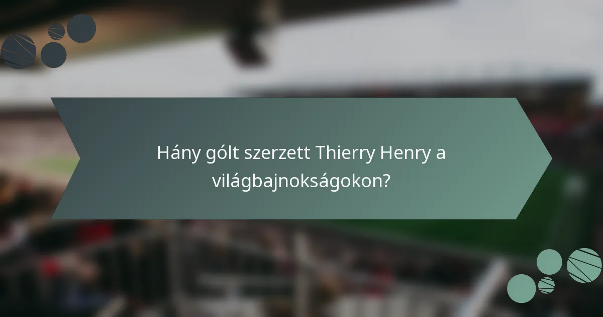 Hány gólt szerzett Thierry Henry a világbajnokságokon?