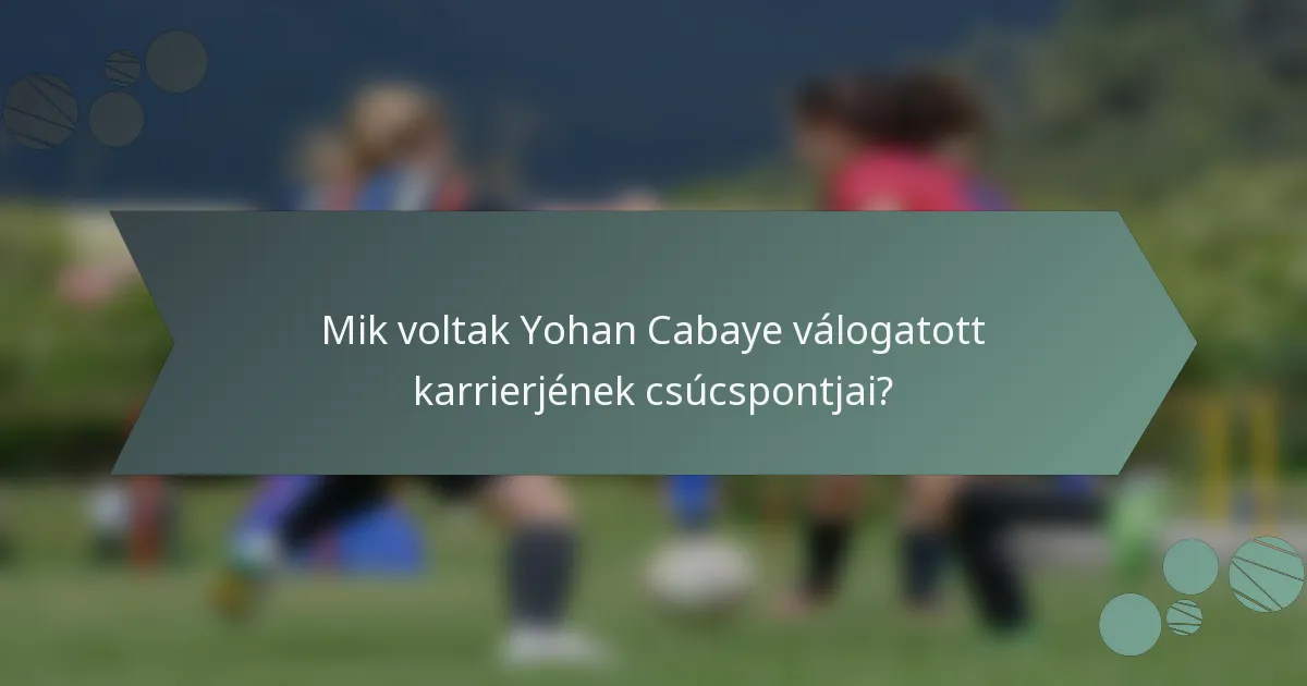 Mik voltak Yohan Cabaye válogatott karrierjének csúcspontjai?