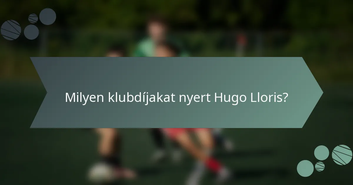 Milyen klubdíjakat nyert Hugo Lloris?